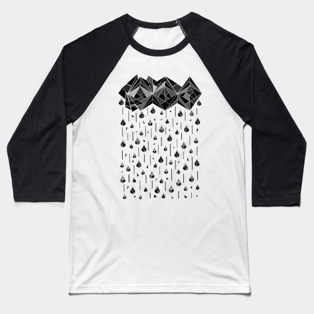 Geometric rain Baseball T-Shirt by CindyS